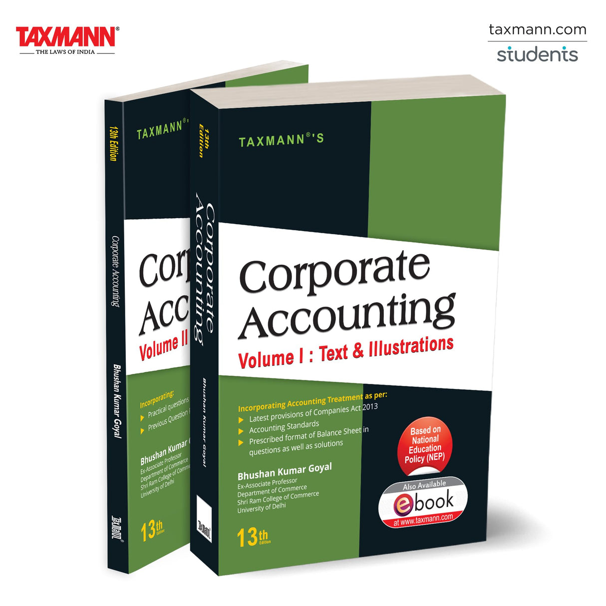 Taxmann's Corporate Accounting (NEP) – Comprehensive Two-volume Textbook that Integrates Company Law | Accounting Standards | Ind AS References | Schedule III–based Financial Statements - Retail Maharaj