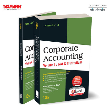 Taxmann's Corporate Accounting (NEP) – Comprehensive Two-volume Textbook that Integrates Company Law | Accounting Standards | Ind AS References | Schedule III–based Financial Statements - Retail Maharaj