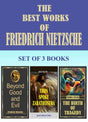 The Best Works of Friedrich Nietzsche (Set of 3 books); Thus Spoke Zarathustra, Beyond Good and Evil & The Birth of tragedy - Retail Maharaj