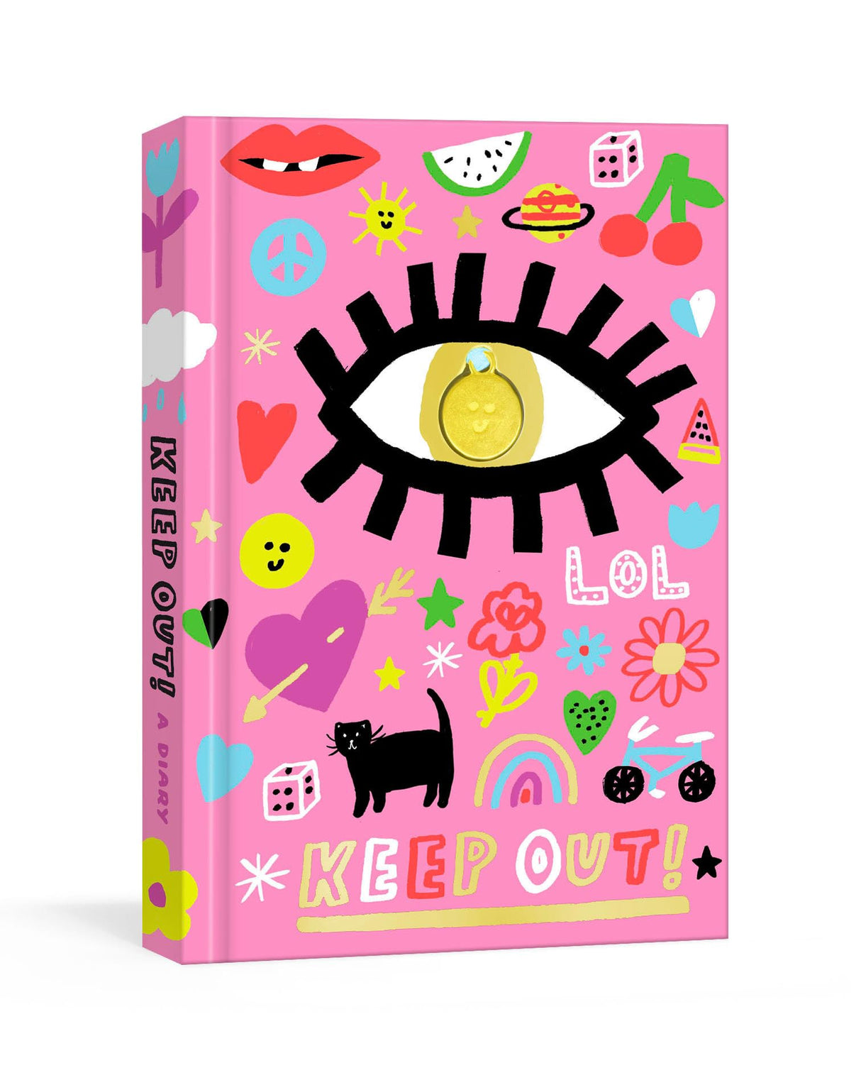 Keep Out!: A Nostalgic '90s Diary with Smiley Face Charm and Stickers - Retail Maharaj