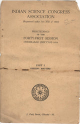 Proceedings Of The Forty-First Session Hyderabad (Deccan) 1954 - Indian Science Congress Association