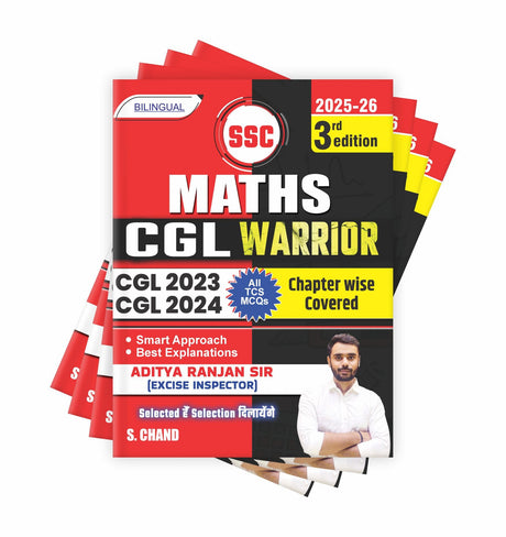 Aditya Ranjan Sir SSC Maths CGL Warrior 3rd Edition (2025 - 2026) |CGL 2023 & 2024 All TCS MCQs|Tier 1 & 2|PYQ Question Bank|Math for Competitive Exam Book 2025|English & Hindi Medium|Bilingual - Retail Maharaj
