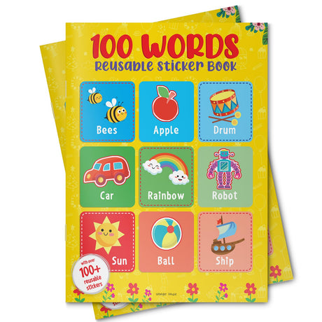 100 Words Reusable Sticker Book For Children - Retail Maharaj