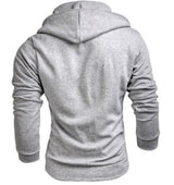 Sheng Xi Men Solid Cozy Zipper Cardigan Hoodie Sweatshirts Casual Outwear Light Grey XL - Retail Maharaj
