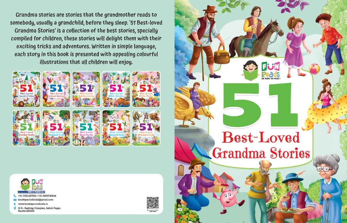 FUN READS 51 Best Loved Stories | Pack of 10 Books | Paperback Edition | Pastime Favorite | Bedtime Stories | Mythological, Fairy Tales & Moral Knowledge Books for Children - Retail Maharaj