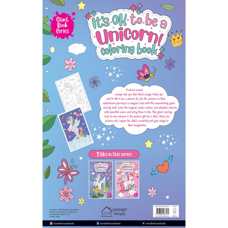 It's Ok To Be A Unicorn Coloring book - Giant book series: Jumbo Sized Colouring Book For Children - Retail Maharaj