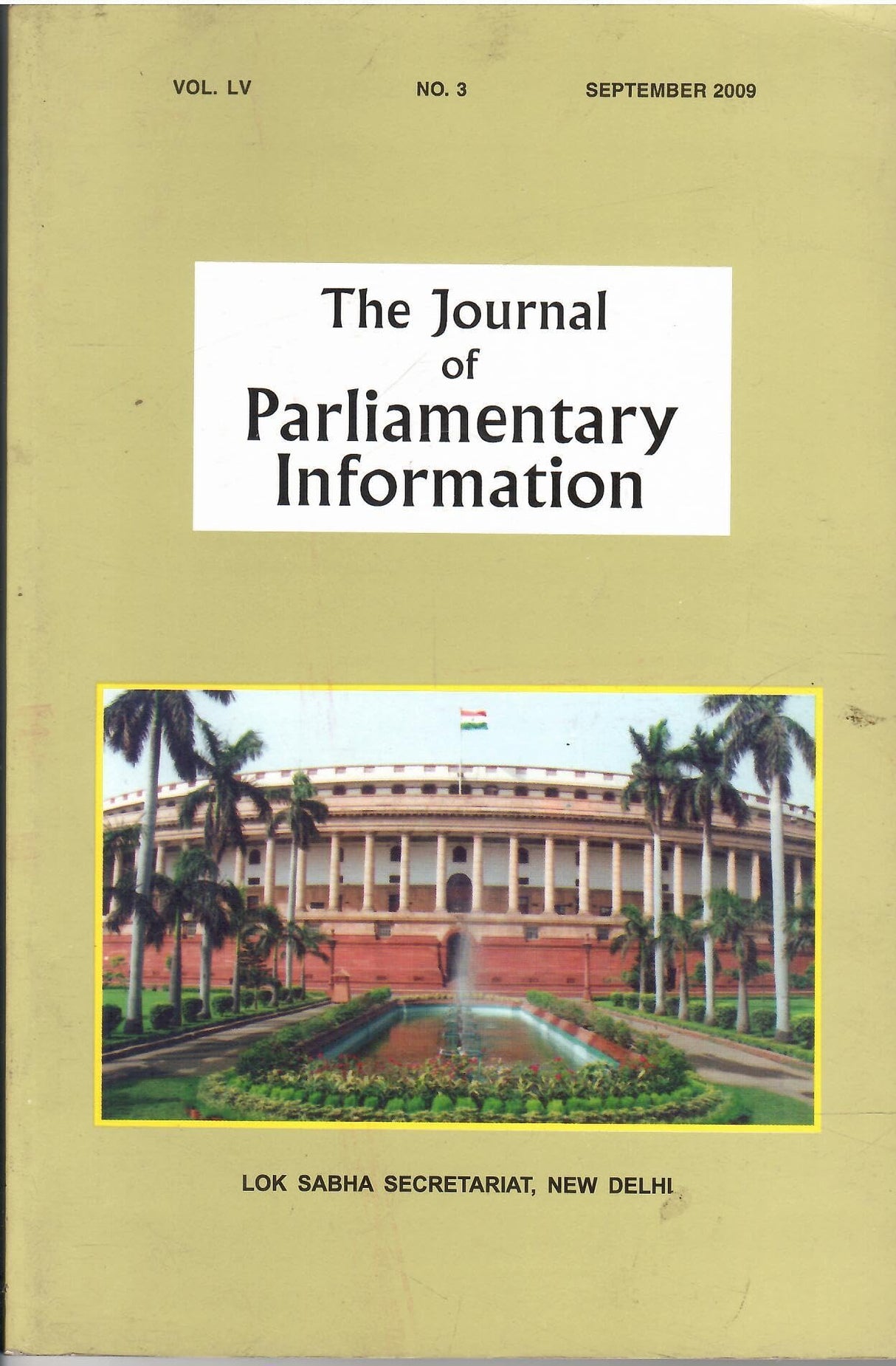 The Journal Of Parliamentary Information - September2009 Vol. LV No. 3