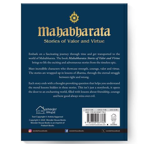 Mahabharata: Stories of Valor and Virtue | Indian Mythology, History & Folktales | Cultural Stories for Kids & Adults | Illustrated Book | Learn moral lessons from the great Indian Epic - Retail Maharaj