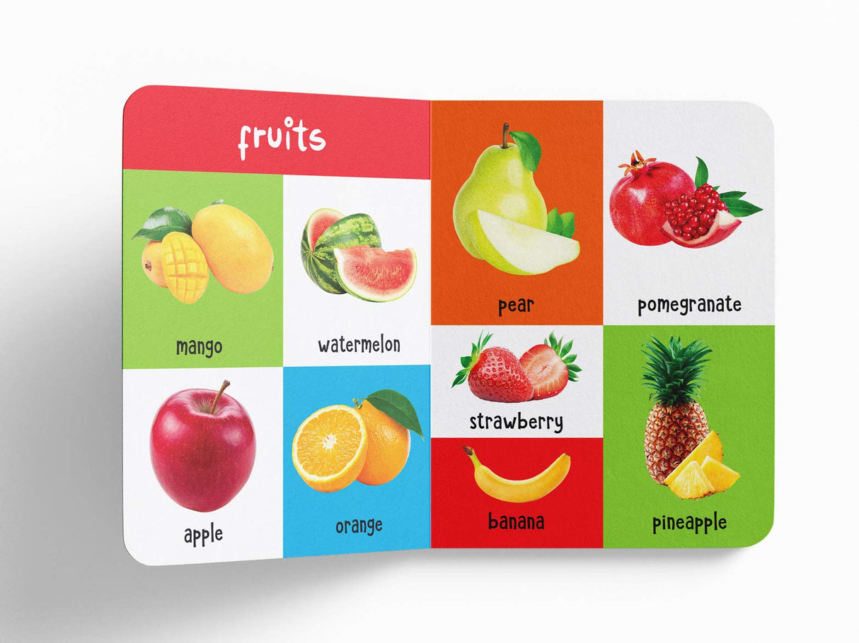 My First 100 Food We Eat: Padded Board Book for Kids | Learn Names of Fruits, Vegetables, Meals, Snacks & Foods with Bright Pictures | Early Learning Book for Babies, Toddlers & Preschoolers | Ages 0–5 Years - Retail Maharaj