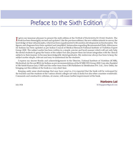 Textbook of Biochemistry for Dental Students including Practical Exercises 6/e - Retail Maharaj