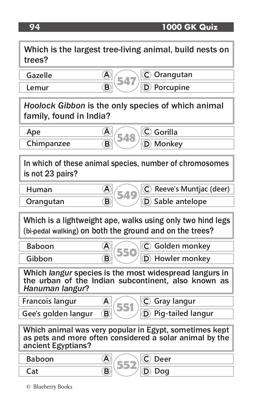 Quiz Book - Animal World - Retail Maharaj