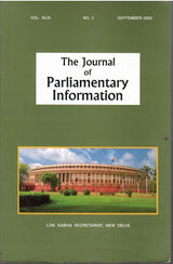 Lok Sabha Secretariat - The Journal Of Parliamentary Information Vol. XLIX ( September, 2003 No. 3)