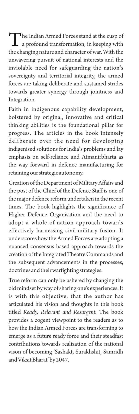 Ready, Relevant and Resurgent: A Blueprint for the transformation of India’s Military - Retail Maharaj