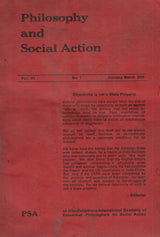 Philosophy And Social Action - Vol. VI , No. 1, 2 And 3 & 4 ( January-March, 1980 to July-September-December, 1980 ) ( Set Of 3 Books )