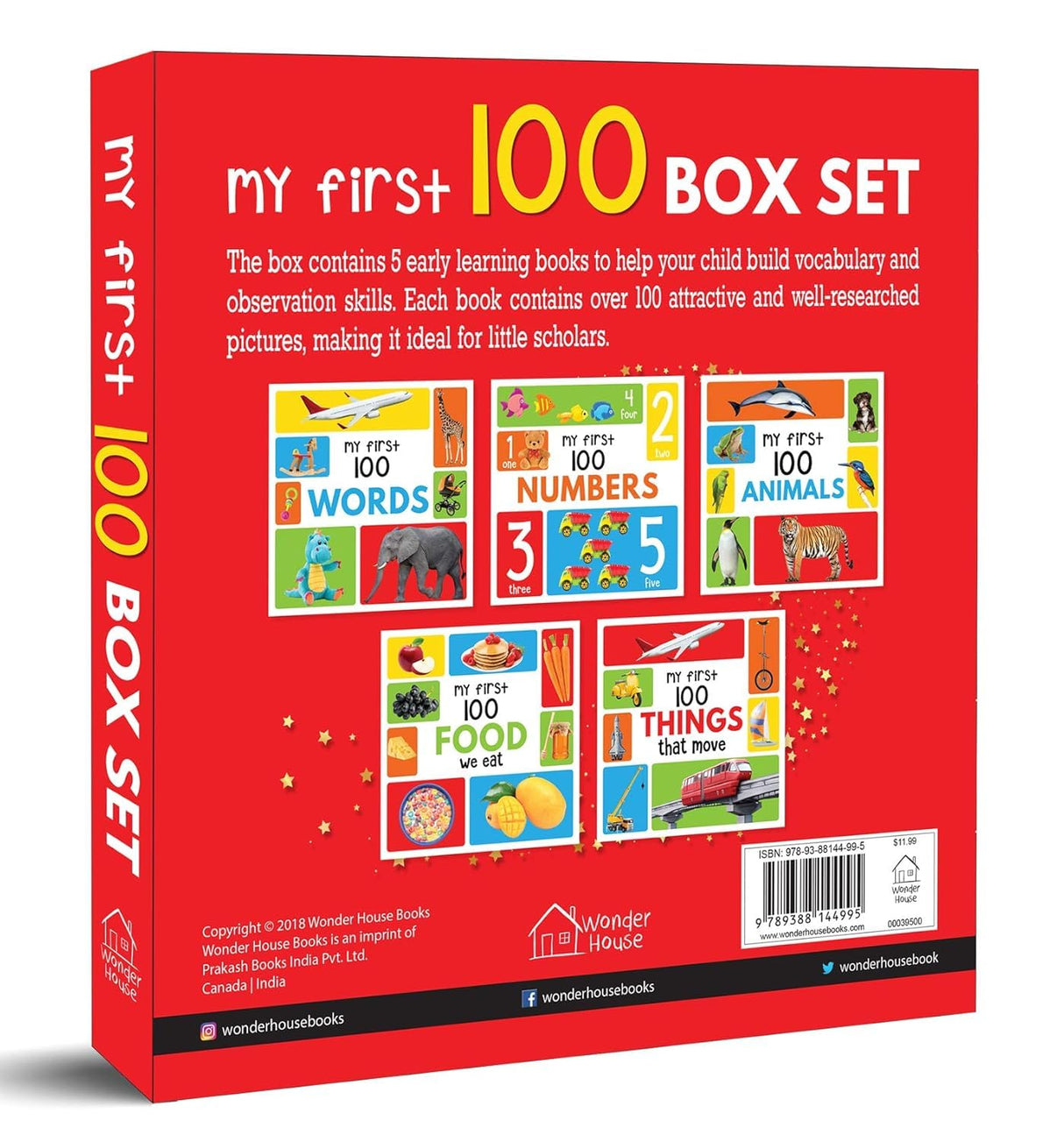 My First 100 Series Boxset- Pack of 5 Picture Books for Children (Animals, Words, Numbers, Food We Eat and Things That Move) - Retail Maharaj
