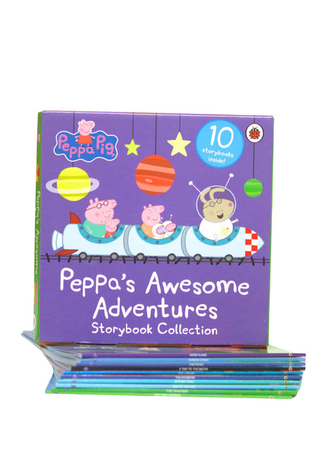Peppa Pig: Peppa's Awesome Adventures: 10 Storybooks Collection in a Box (Nature Trail, Fun at the Fair, A Trip to the Moon, The Rainbow, The Library & More) - Retail Maharaj