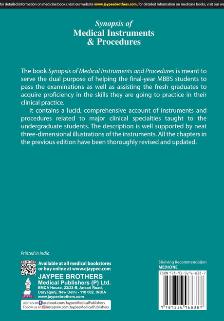 SYNOPSIS OF MEDICAL INSTRUMENTS & PROCEDURES - Retail Maharaj