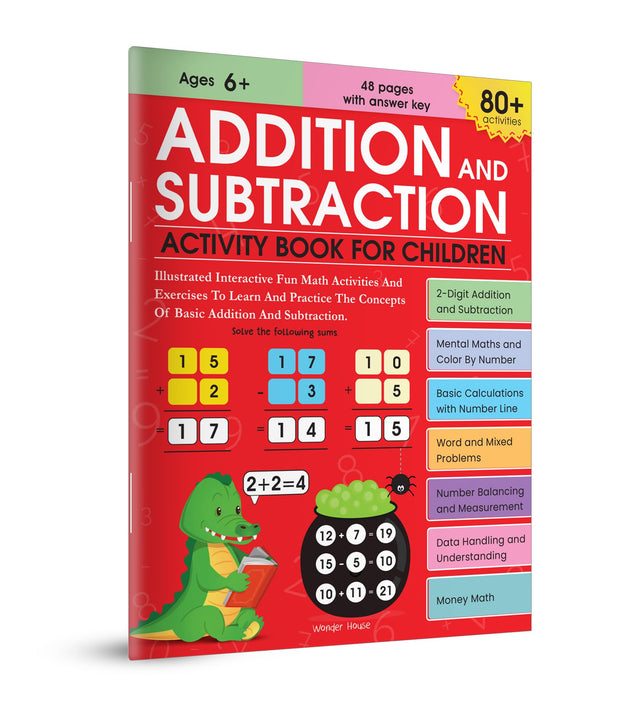 Addition and Subtraction Activity Book For Children - 80+ Activities Inside | Ages 5, 6, 7 | 2.5 hours of interactive and skill building fun - Retail Maharaj