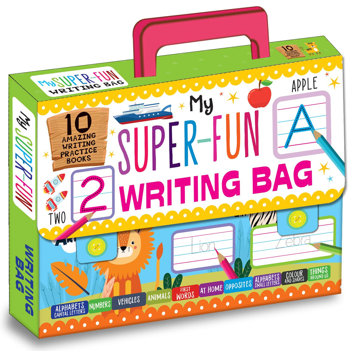 My Super Fun Writing Bag: Set of 10 Amazing Writing Practice Books - Perfect for Kids, Travel and Gifting / Return Gifts - Retail Maharaj