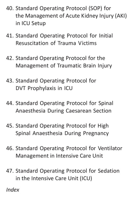 Standard Operating Protocols in Anaesthesia - Retail Maharaj