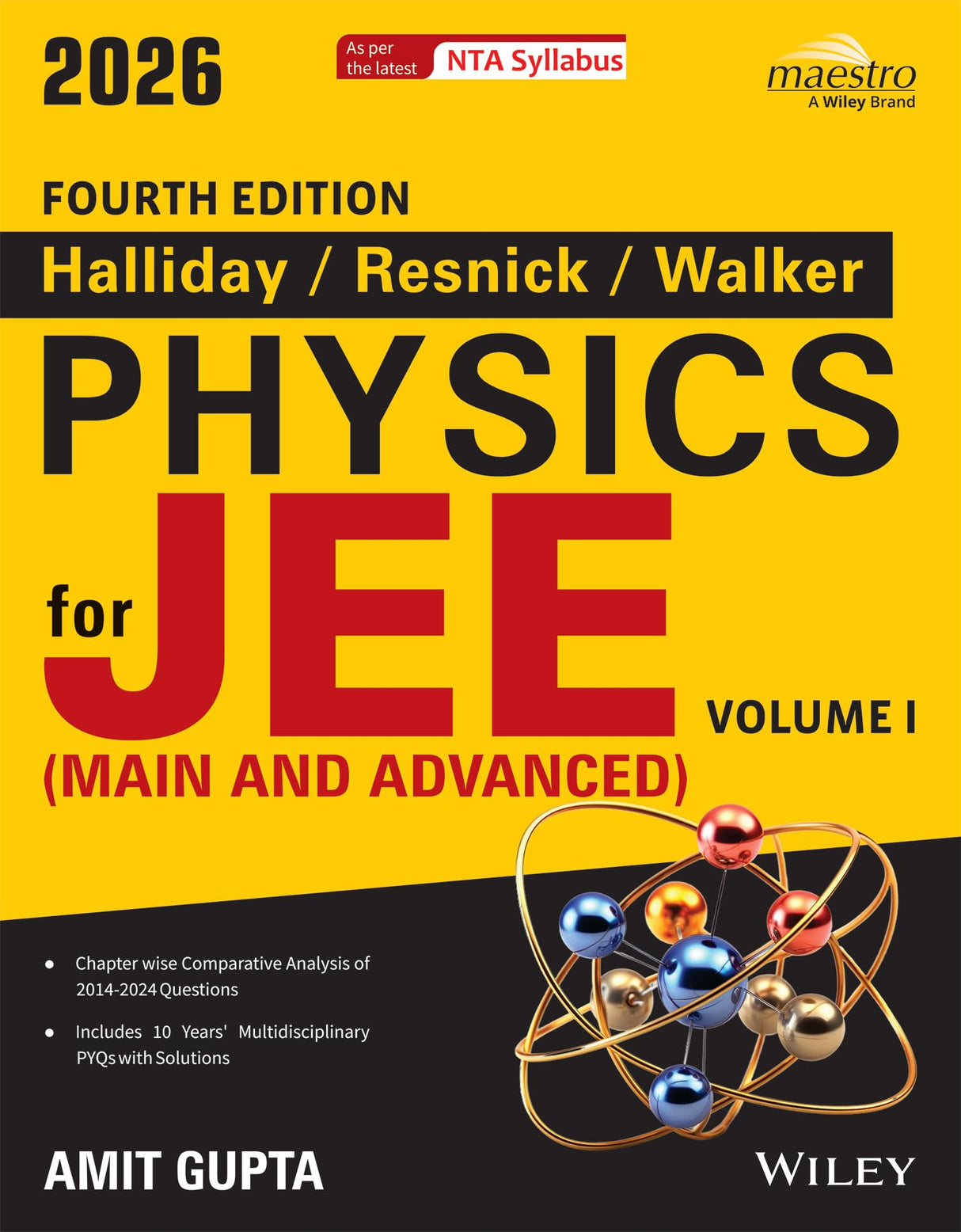 Wiley's Halliday / Resnick / Walker Physics for JEE (Main & Advanced), Vol I, 4ed, 2026 - Retail Maharaj