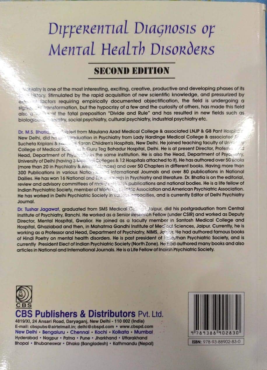 DIFFERENTIAL DIAGNOSIS OF MENTAL HEALTH DISORDERS 2ED (PB 2020) - Retail Maharaj