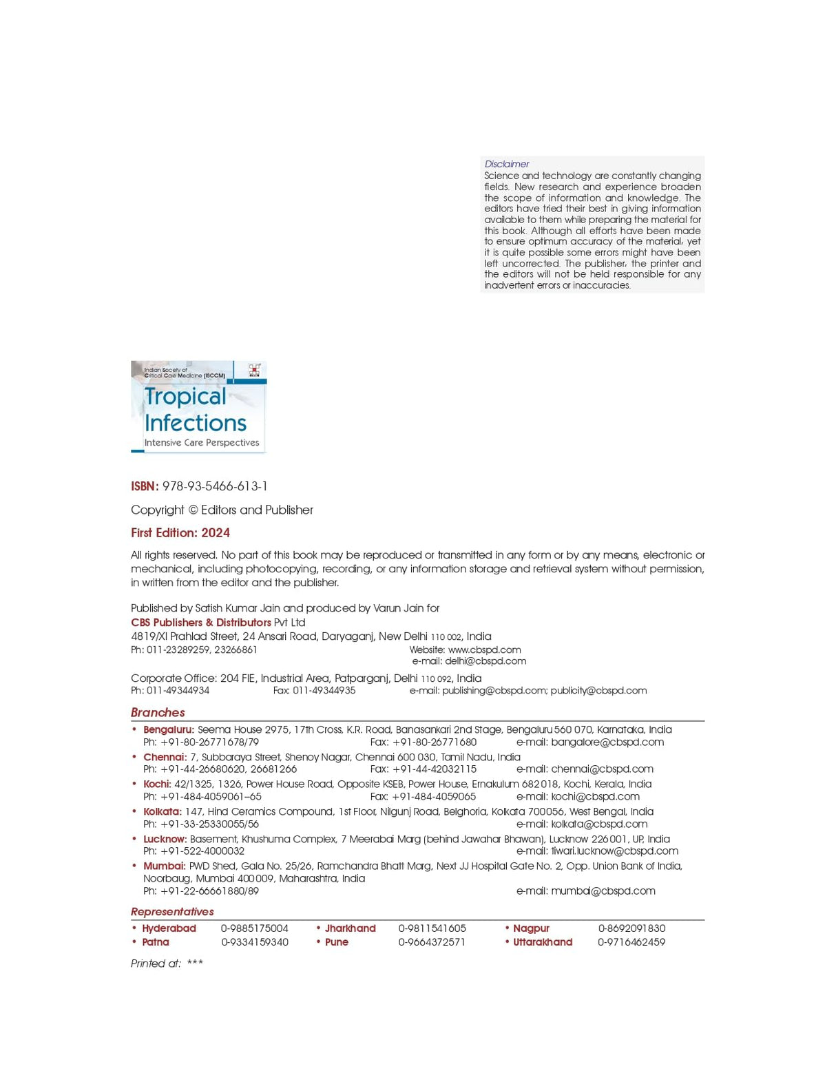 Tropical Infections Intensive Care Perspectives - Retail Maharaj