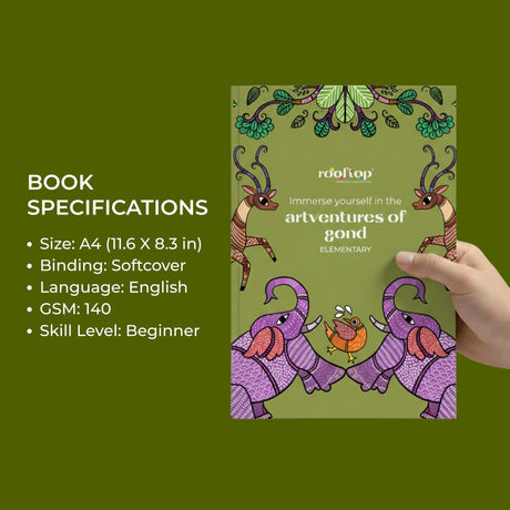 Rooftop Artventures of Gond - Elementary | PAPERBACK (Softcover) | Children's Drawing & Colouring Art Book | Elementary Gond Art Coloring Pages , ... Compositions: English (Artventures of Warli) - Retail Maharaj