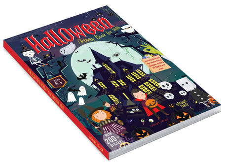 Halloween Activity Book for Kids Spooky Puzzles, Coloring & Games | Ages 4–8 | 2+ Hours of Festive Fun with Mazes, Stickers & More - Retail Maharaj