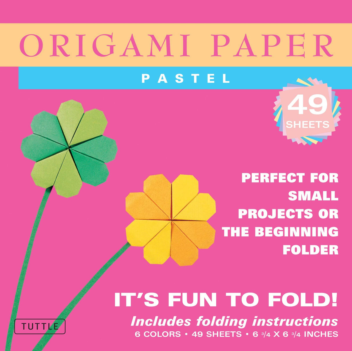 Origami Paper - Pastel Colors - 6 3/4" - - Retail Maharaj