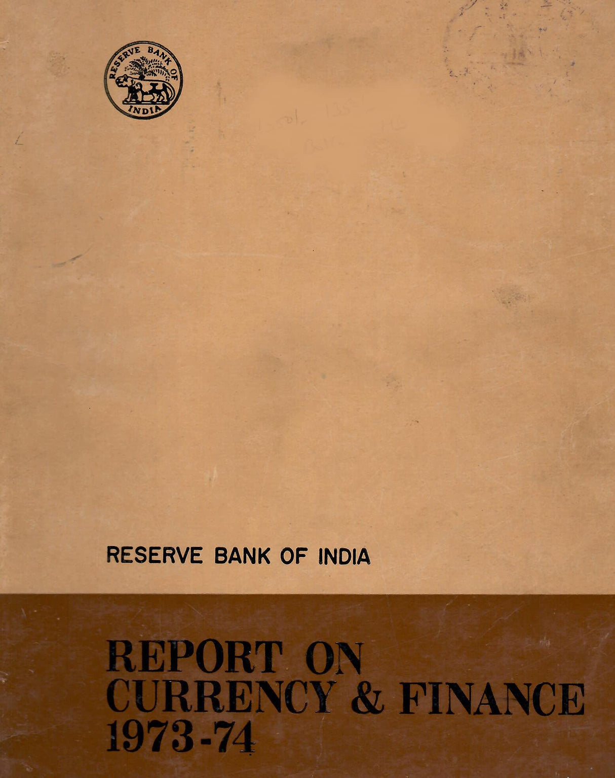 Report on Currency & Finance 1973-74 [Hardcover] RBI