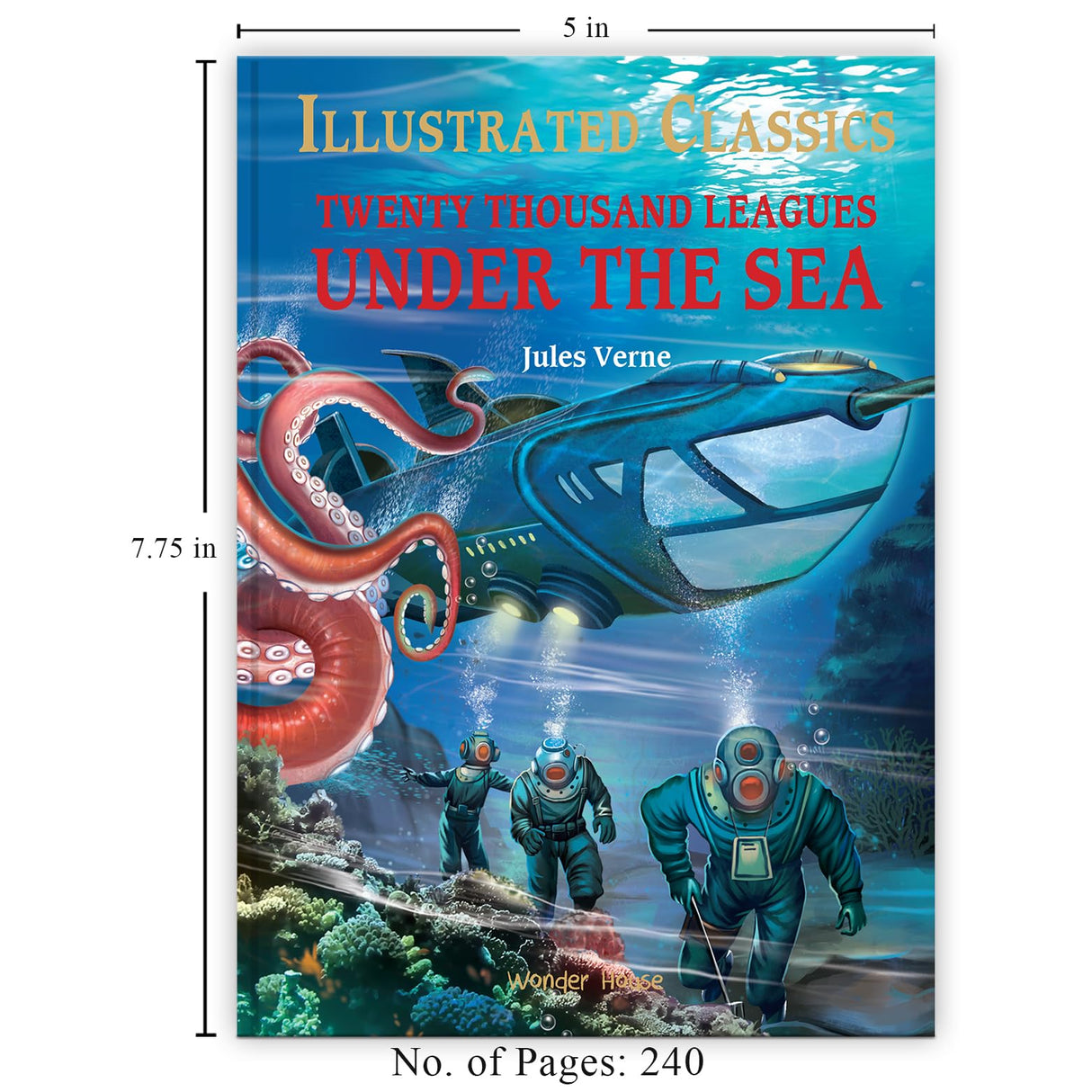 Twenty Thousand Leagues Under The Sea: Illustrated Abridged Children Classics English Novel With Review Questions (Hardback) - Retail Maharaj