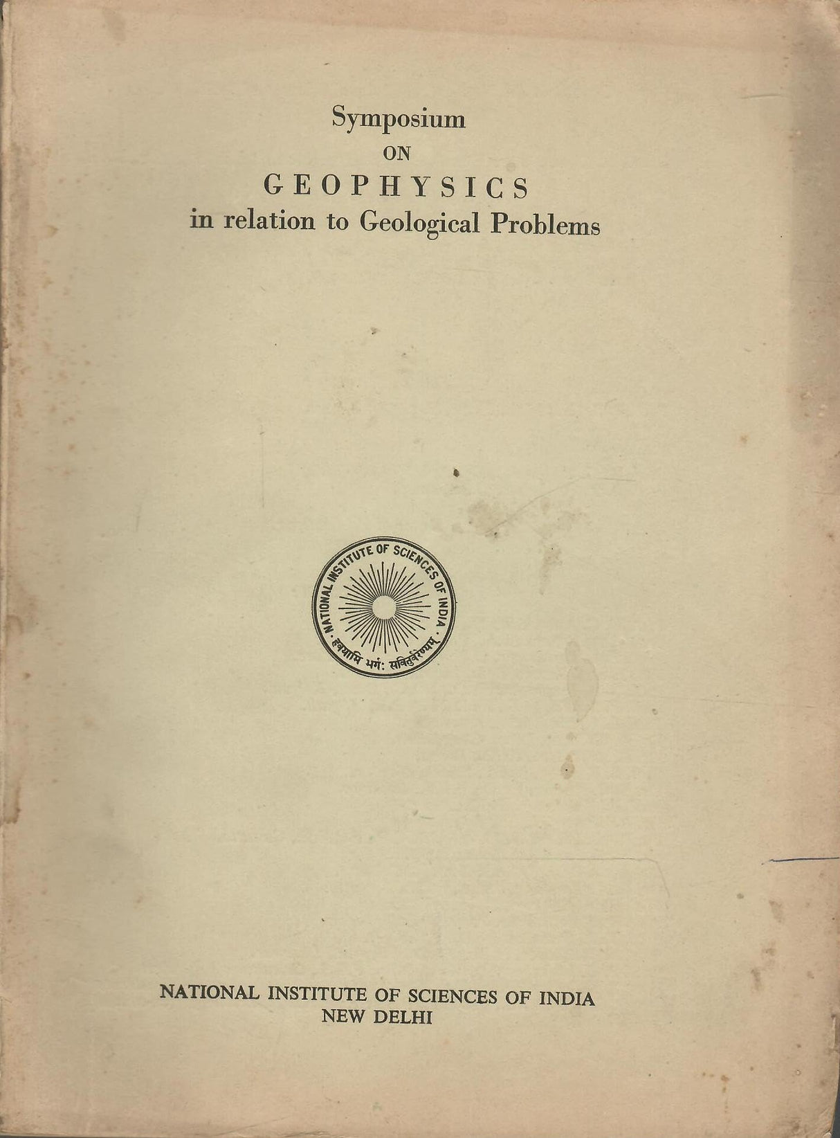 Symposium on Geophysics in Relation to Geological Problems