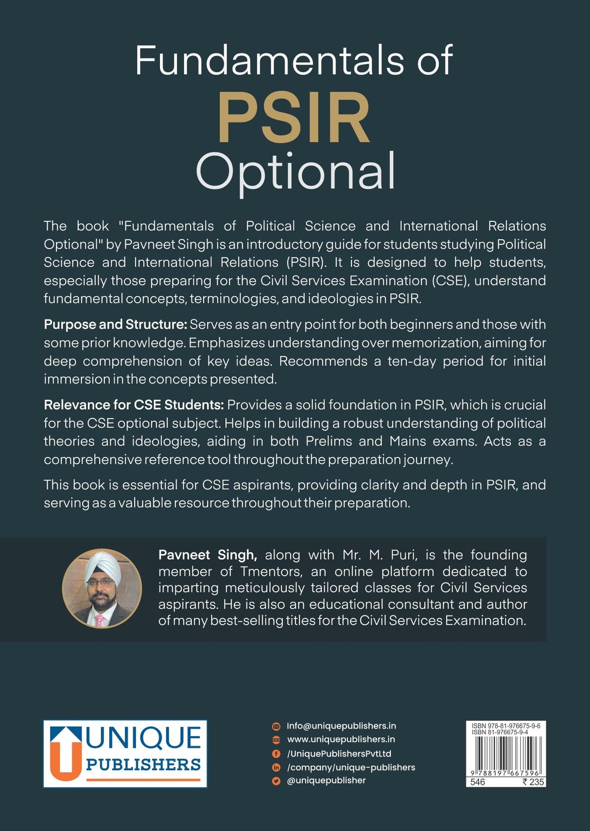 Fundamentals of PSIR Optional By Pavneet Singh for UPSC, UPSC-CSE Exams I - Retail Maharaj
