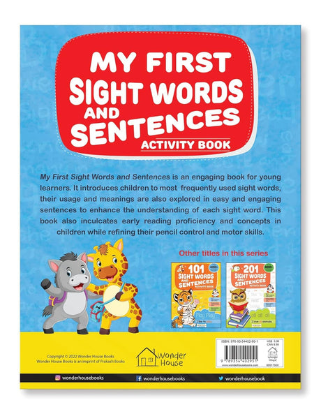 My First Sight Words and Sentences: Activity Book for Children | Build Early Reading & Writing Skills | Ages 4–7 | Fun Practice with Everyday Words - Retail Maharaj