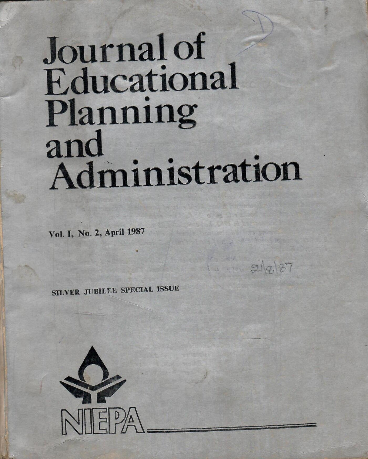 Equity In Education - Silver Jubilee Special Issue On Journal Of Educational Planning And Administration - April 1987