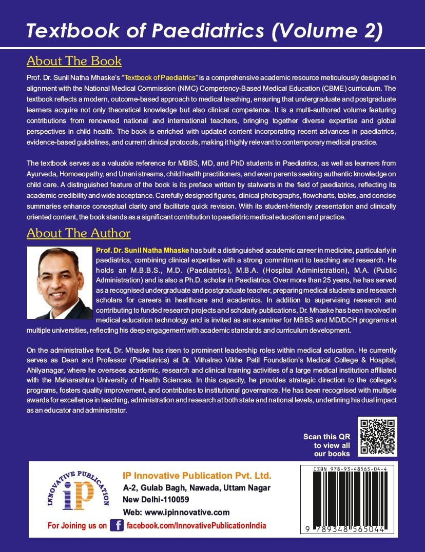 Dr. Sunil Natha Mhaske's Textbook of Paediatrics (Set of 3 Volumes) for the Undergraduate, Postgraduate, Nursing, Homeopathy Students and Child Practitioners (First Edition, 2026) - Retail Maharaj