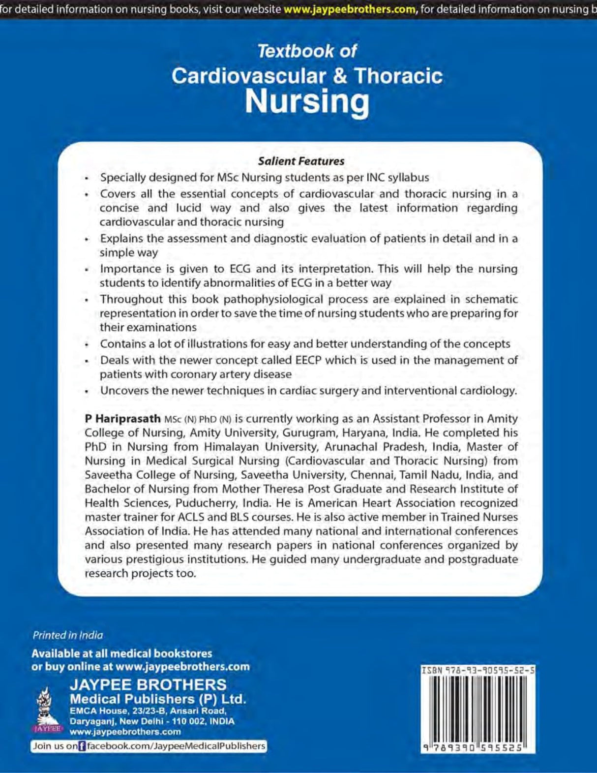 TEXTBOOK OF CARDIOVASCULAR & THORACIC NURSING - Retail Maharaj