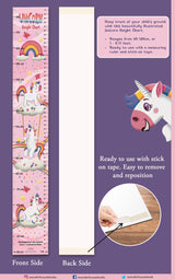 Unicorn Height Chart (Height Chart For Kids | Height Measuring Scale Sticker | Height Chart Wall Sticker for Children | Nursery Decoration) - Retail Maharaj