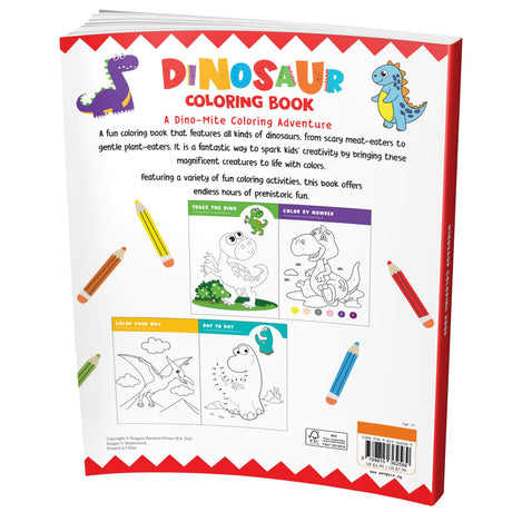 Dinosaur Coloring Book: Fun Dinosaur Coloring Activity Book for Kids | Includes Number Coloring, Dot-to-Dot, Tracing & Copy-Color Activities | Perfect ... I Ages 3+ [Penguin Early Learning Series] - Retail Maharaj