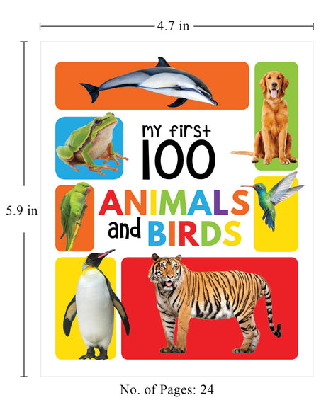 My First 100 Animals and Birds: Padded Board Book for Kids | Learn Names of Wild Animals, Farm Animals, Pets & Birds with Bright Pictures | Early Learning Book for Babies, Toddlers & Preschoolers | Ages 0–5 Years - Retail Maharaj