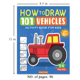 How to Draw: 101 Vehicles | Step-by-Step Drawing Activity Book for Kids | Ages 5+ | Boost Creativity & Motor Skills with Cars, Trucks & More - Retail Maharaj