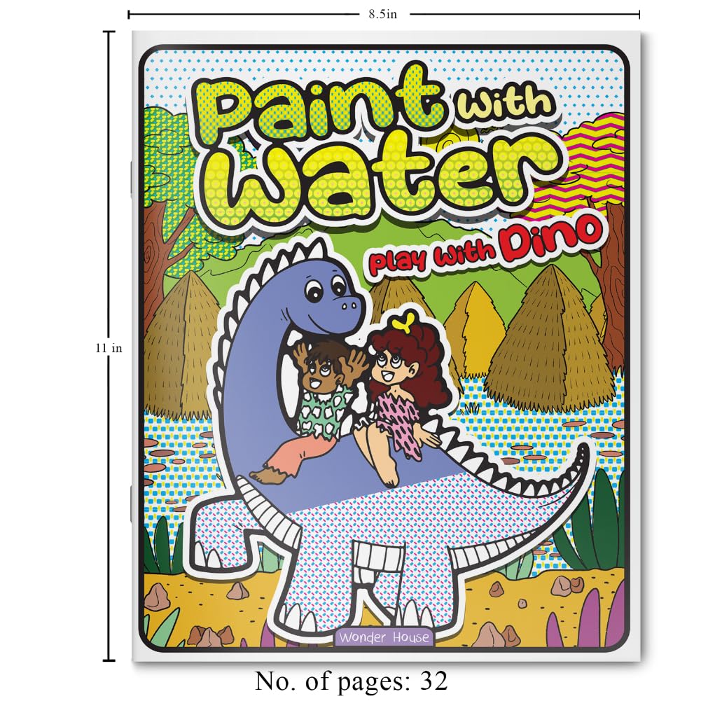 Paint with Water: Play with Dinosaur Roaring fun with paintable dinosaur pages | Just add water! | Ages 3–6 | Great for fine motor skills | 1+ Hour of Mess-Free Art Time - Retail Maharaj