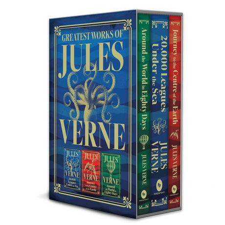 Greatest Works of Jules Verne: 20,000 Leagues Under the Sea, Journey to the Centre of the Earth, Around the World in Eighty Days (Deluxe Hardbound Edition | Boxed Set) - Retail Maharaj