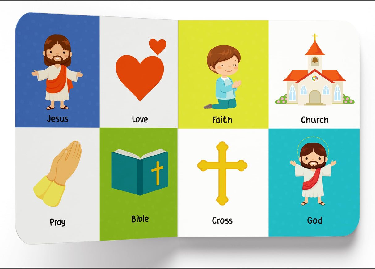 My First 100 Bible Words – Illustrated Christian Board Book for Kids: Learn First Faith-Based Words from the Bible with Bright Pictures & Simple Meanings | Early Spiritual Vocabulary Builder for Toddlers & Preschoolers | Ages 2–6 Years - Retail Maharaj