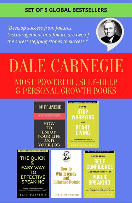 Dale Carnegie Books In English, 4 Best Selling Self Help & Personal Growth Books Set, How To Win Friends And Influence People, English Speaking Course Books & Many More Powerful Books Of Dale Carnegie - Retail Maharaj