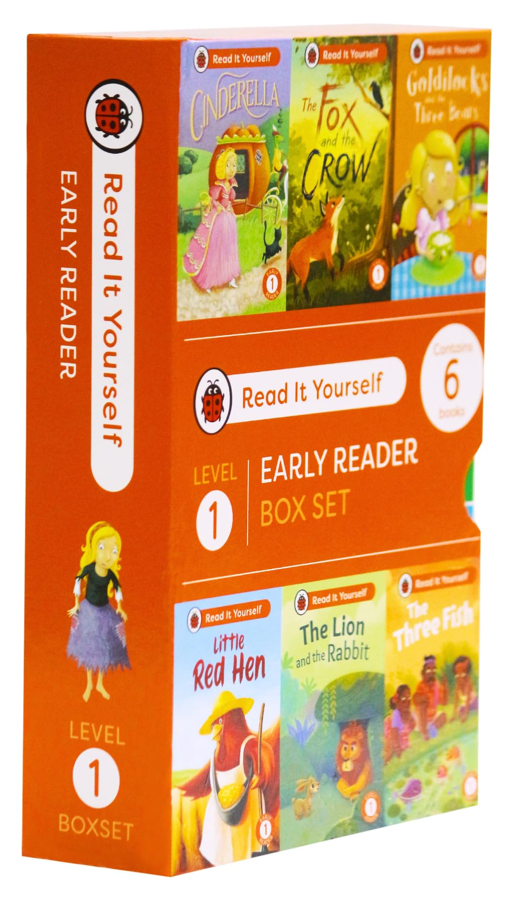 Read It Yourself with Ladybird: Early Readers Level 1: 6 Books Collection Box Set (Cinderella, The Three Fish, Little Red Hen, Goldilocks and the Three Bears, and The Lion and the Rabbit) - Retail Maharaj