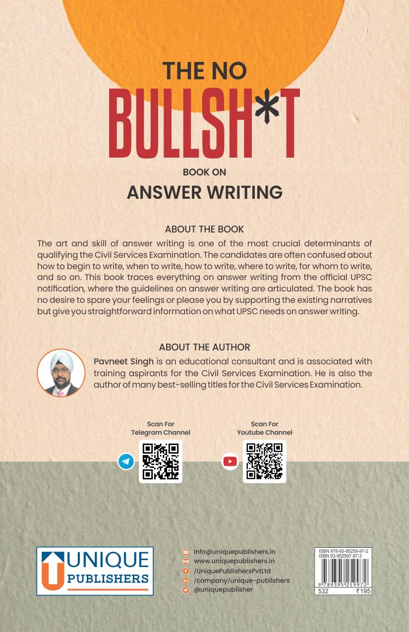 THE NO BULLSH*T Book on Answer Writing - Retail Maharaj