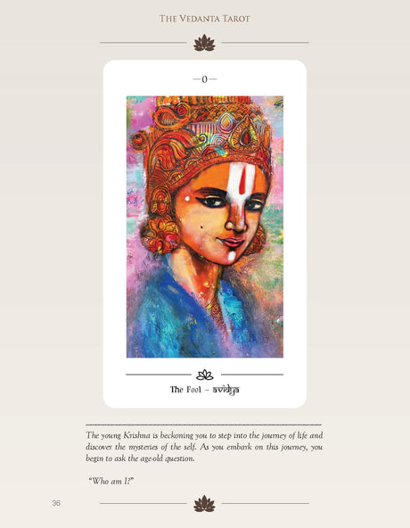 The Vedanta Tarot: Readings from the Ancient Indian Scriptures | Spiritual Journey with the Mystical Vedanta Tarot | Mystical Vedanta Tarot Deck & Guidebook – Include 22 Cards with 112 Book Pages - Retail Maharaj