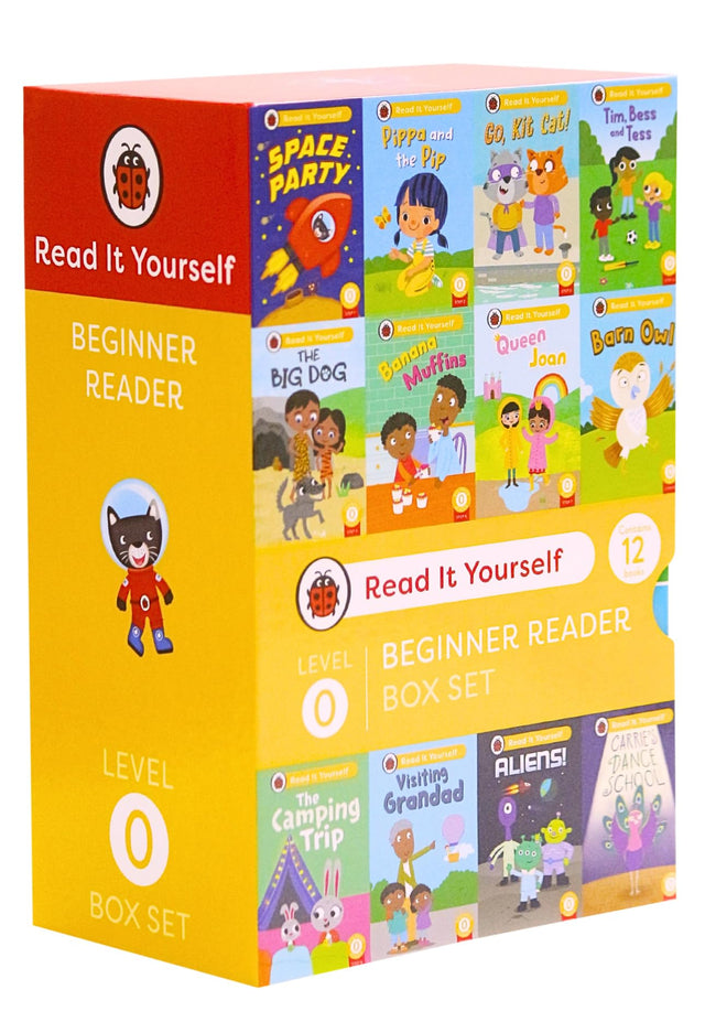 Read It Yourself with Ladybird: Phonics Readers Level 0: 12 Books Collection Box Set (Space Party, Pippa and the Pip, Go, Kit Cat!, Tim, Bess and Tess, The Big Dog, Banana Muffins and More) - Retail Maharaj
